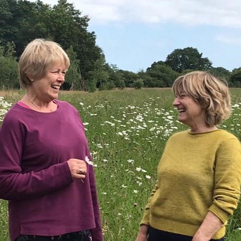 Charlotte Huggins and Gail Davies yoga teachers